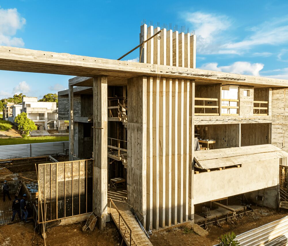 Estrutura de concreto da Casa FB